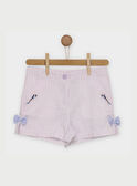 Weiß-lila Shorts ROLINAETTE / 19E2PFD1SHO328