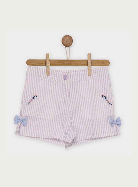 Weiß-lila Shorts ROLINAETTE / 19E2PFD1SHO328
