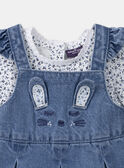 Set aus Body und Chasuble-Kleid in Blau und Ecru LACELIA / 24H1BFJ1ENS001