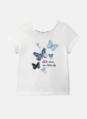 Ecru T-Shirt mit Schmetterlingsmotiv LEPAPYETTE / 24H2PFJ1TMC001