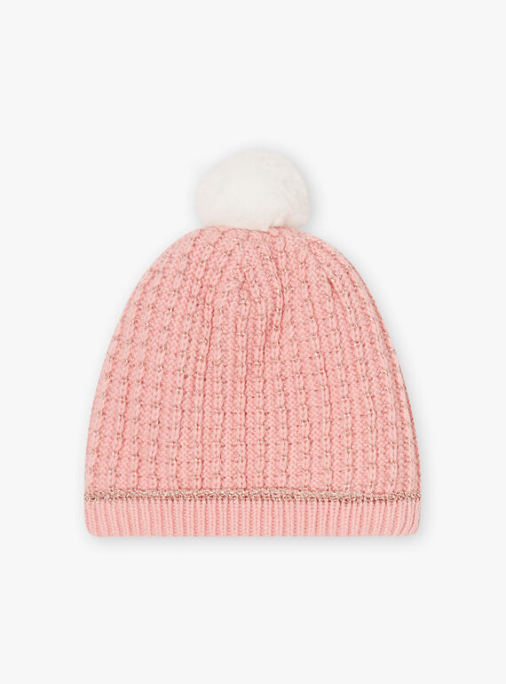 Blassrosa Strickmütze für Baby-Mädchen BLODAETTE / 21H4PFD1BOND300