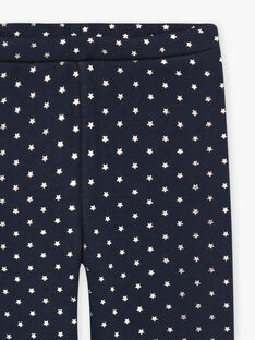 Marineblaue Polka-Dot-Fleece-Leggings für Mädchen BROLIETTE 4 / 21H4PFF4CTT070