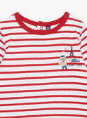 Ecru und rot gestreiftes T-Shirt Bodysuit GAILIO / 23H1BGD1BOD410