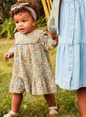 Rüschenkleid in marineblau mit Blumenmuster  FABETTY / 23E1BF81ROB070