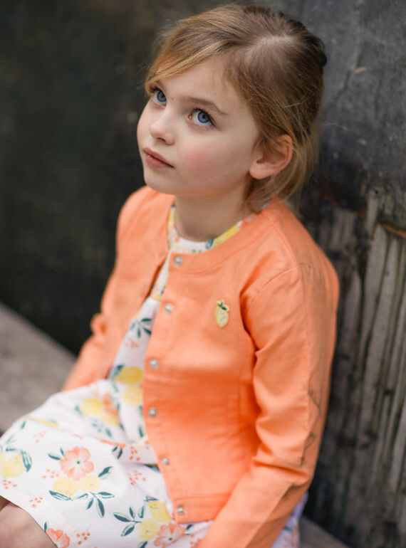 Orange Jacke Kind Mädchen ZIJAKETTE / 21E2PFO1VES406