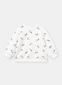 Off-white Fleece-Sweatshirt mit ausgefallenem Hundeaufdruck KAAHAR / 24E1BG31SWEA001