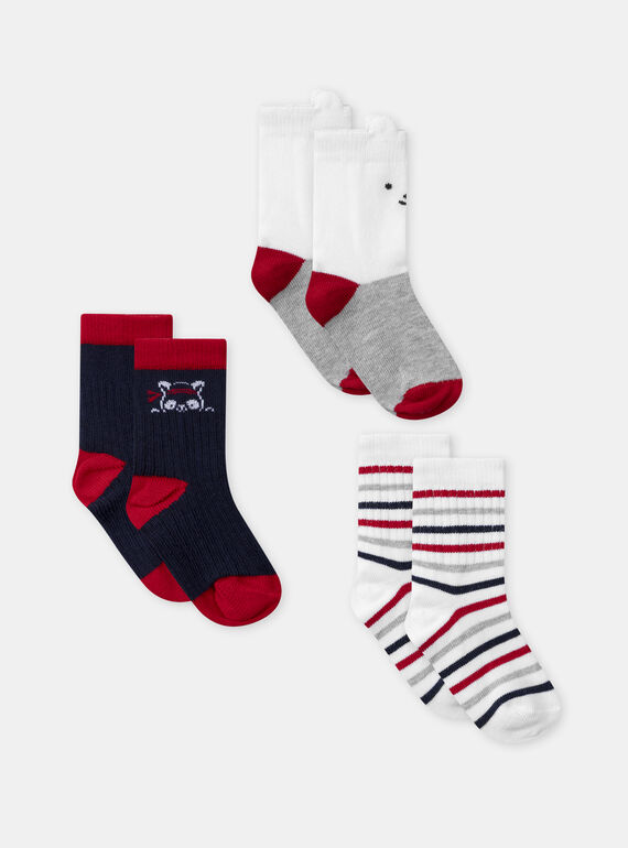 3er-Pack Socken gestreift, gemustert oder einfarbig, Baby Jungen NAIRWIN / 25H4BGP1LC3A015