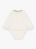 Vanillefarbenes Langarm-Body-T-Shirt mit Traktor- und Tiermotiv GABORICE / 23H1BG71BOD114