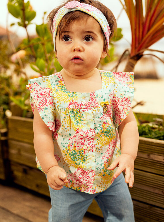 Baby Mädchen Bluse aus Baumwollsatin mit Blumendruck CASABRINA / 22E1BFN1CHE811