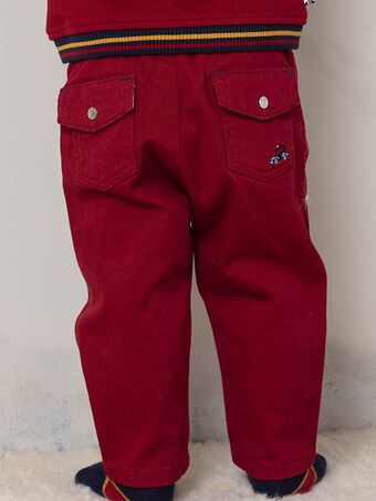 Pantalon rouge bordeaux bébé garçon BAFAEL / 21H1BG52PAN503