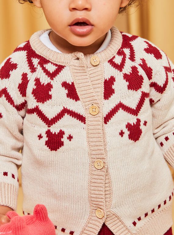Strickweste in Rot und Beige DAPIERRE / 22H1BGX1GILF512