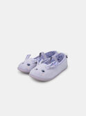 Ballerinas, violett mit Kaninchenkopf-Stickerei und Pompon Mädchen NUILAPETTE / 25F10PF31CHP205