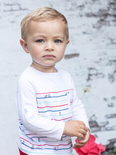 Baby Boy's weiß und blau gestreiftes T-Shirt BABILLY / 21H1BG11TML001