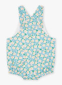 Kurzlatzhose in Ecru und Blau mit Blumenprint LAAMELIE / 24H1BFI1SAL001