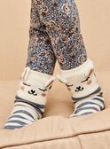 Socken mit Streifen und Hasenanimation blau grau und offwhite DIACHOSETTE / 22H4PFY1SOAC206
