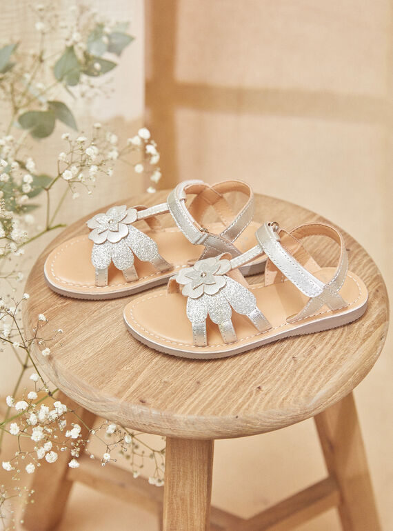 Offene silberne Sandalen KUAGRETTE / 24N10PF61D0E956