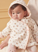 Geburtsjacke mit Kapuze in Ecru aus wattierter Baumwolle LOELIA / 24H0CF11VES001