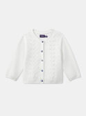 Strickjacke mit Lochmuster in Ecru LACLARISSE / 24H1BFJ1CAR001