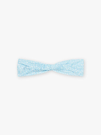 Elastisches Stirnband mit blauem Blumendruck Kind Mädchen CHYMOETTEX / 22E4PFW1BANC201