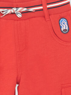 Rote Bermudashorts mit Taschen für Jungen ZINOAGE / 21E3PGT2BERF524