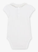 Baby Mädchen Ecru Blumenstickerei geraffter Kragen Bodysuit CANORA / 22E1BFK1BOD001