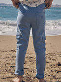 Schmale Cargohose, blau gefrostet LESLIMAGE / 24H3PGJ1PANC206