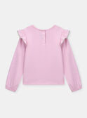 Marshmallow-pinkes T-Shirt mit gerafften Schultern KABOULETTE / 24E2PF31TML318