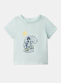 Kurzarm-T-Shirt mit Schildkrötenmotiv in Helltürkis KAVIRGIL / 24E1BGR1TEE203