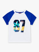 T-Shirt in Weiß und Blau mit kurzen Ärmeln LADUAGE / 24H3PGI4TMC000