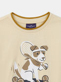 Beigefarbenes T-Shirt mit Druckmotiv KOBALLAGE / 24E3PGD3TMCB103
