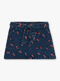 Kind Mädchen Jeansrock mit gestickten Motiven CAJETTE / 22E2PF71JUPP274