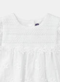 Ecrufarbenes Kleid mit Stickerei KAFLORA / 24E1BFL1ROB001