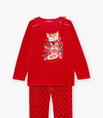 Pyjama de Noel en velours rouge – 25,99€